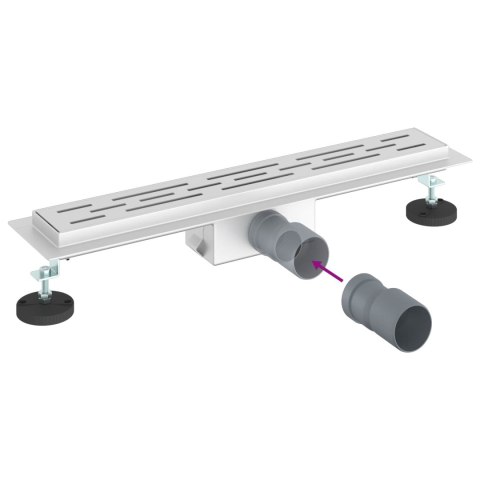 VidaXL Odwodnienie prysznicowe z osłoną szklaną Srebrny 50 cm