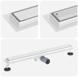 VidaXL Odwodnienie prysznicowe z osłoną szklaną Srebrny 70 cm