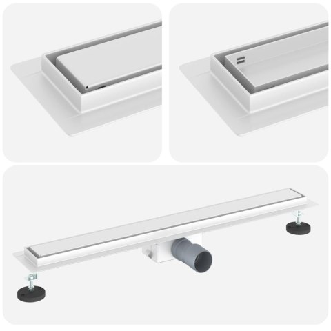 VidaXL Odwodnienie prysznicowe z osłoną szklaną Srebrny 70 cm