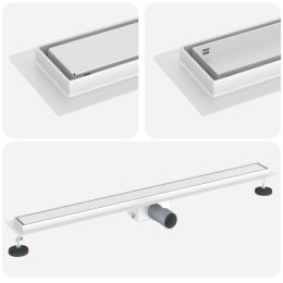 VidaXL Odwodnienie prysznicowe z osłoną szklaną Srebrny 90 cm