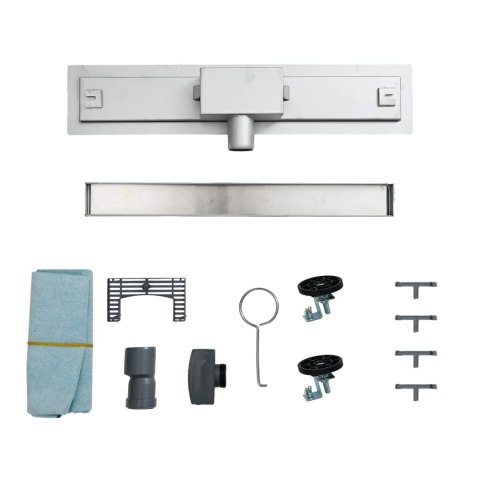 VidaXL Odwodnienie prysznicowe z osłoną szklaną Srebrny 90 cm