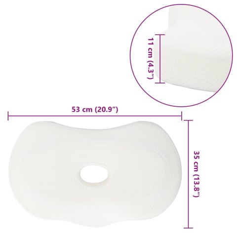 VidaXL Poduszka z poduszką Biały 55 x 36 x 10 cm Poliester