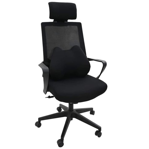 PODUSZKA Z PODUSZKĄ CZARNY 42X32X14CM POLIESTER