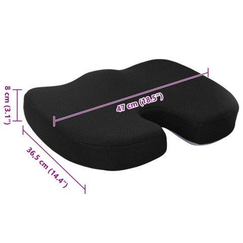 VidaXL Poduszka z poduszką Czarny 46 x 38 x 8 cm Siatka