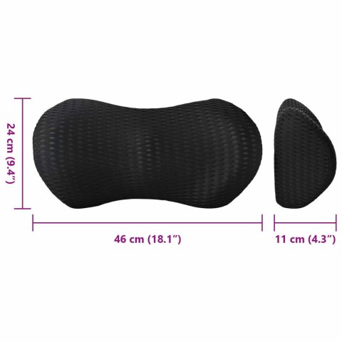 PODUSZKA Z PODUSZKĄ CZARNY 47X24X13CM 4D SIATECZKA