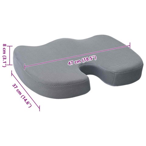 PODUSZKA Z PODUSZKĄ SZARY 46X38X8CM SIATKA