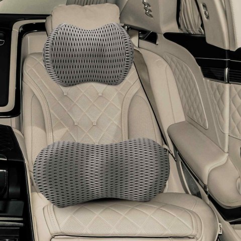 PODUSZKA Z PODUSZKĄ Z REGULACJĄ 2 SZT SZARY 4D SIATECZKA