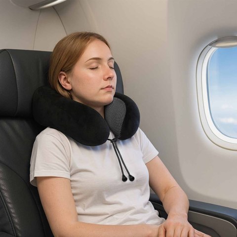 VidaXL Poduszka z poduszką Z regulacją Czarny 28 x 25 x 14 cm Aksamit