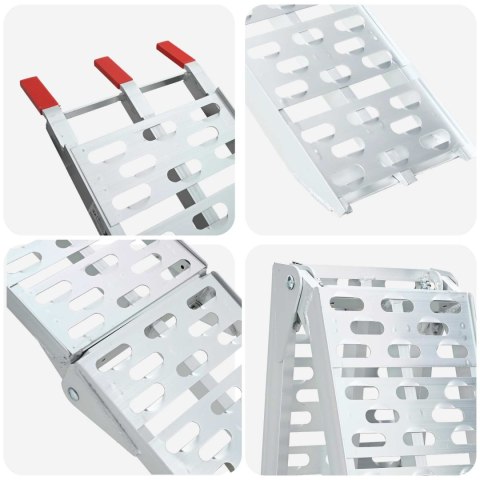 VidaXL Rampa załadunkowa 2 pcs Srebrny 222 x 29 x 14 cm Aluminium