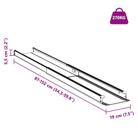 RAMPY DLA WÓZKÓW 2 SZT CZARNY 152X19X5,5CM ALUMINIUM