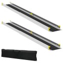 VidaXL Rampy dla wózków 2 pcs Czarny 184,5 x 18,5 x 5 cm Aluminium