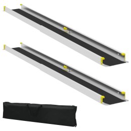 VidaXL Rampy dla wózków 2 pcs Czarny 184,5 x 18,5 x 5 cm Aluminium