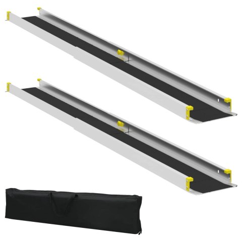 VidaXL Rampy dla wózków 2 pcs Czarny 184,5 x 18,5 x 5 cm Aluminium