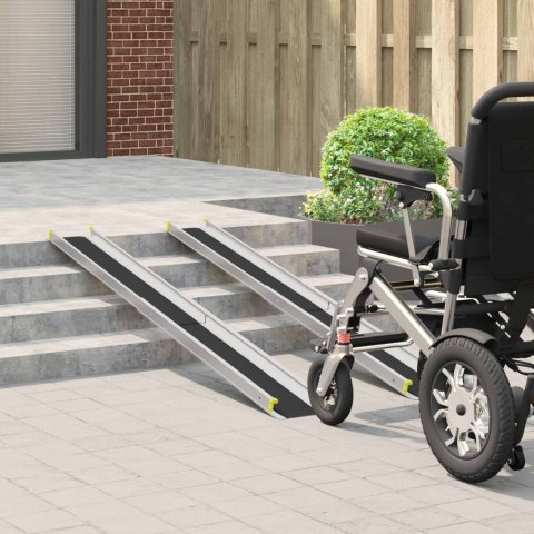 VidaXL Rampy dla wózków 2 pcs Czarny 184,5 x 18,5 x 5 cm Aluminium