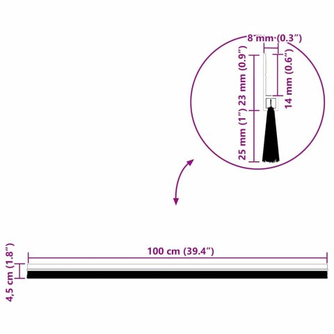 VidaXL Szczotki uszczelniające do drzwi samoprzylepne 2 pcs Srebrny