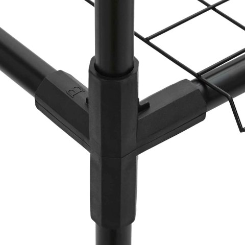 3-POZIOMOWY STOJAK NA ROŚLINY CZARNY 200X32X104CM STAL