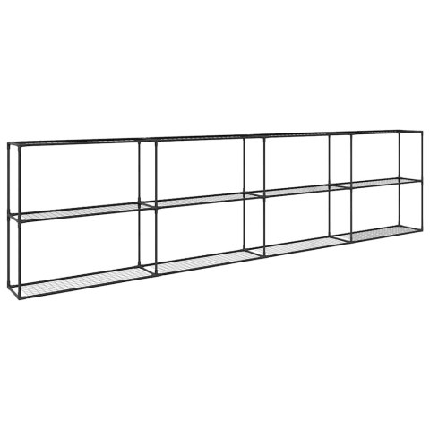 VidaXL 3-poziomowy stojak na rośliny Czarny 400 x 32 x 104 cm Stal