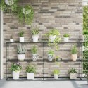 VidaXL 3-poziomowy stojak na rośliny Czarny 400 x 32 x 104 cm Stal