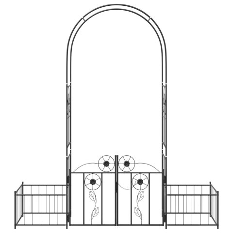 ŁUK OGRODOWY GŁADKI CZARNY 203X50X218CM