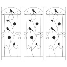OGRODZENIE OGRODOWE KRATA 3 SZT CZARNY 112X40CM STAL
