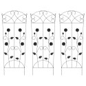 OGRODZENIE OGRODOWE KRATA 3 SZT CZARNY 112X40CM STAL