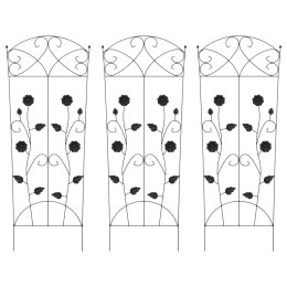 OGRODZENIE OGRODOWE KRATA 3 SZT CZARNY 112X40CM STAL