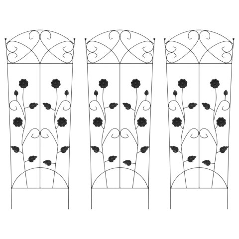 OGRODZENIE OGRODOWE KRATA 3 SZT CZARNY 112X40CM STAL