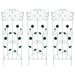VidaXL Ogrodzenie Ogrodowe Krata 3 pcs Zielony 112 x 40 cm Stal