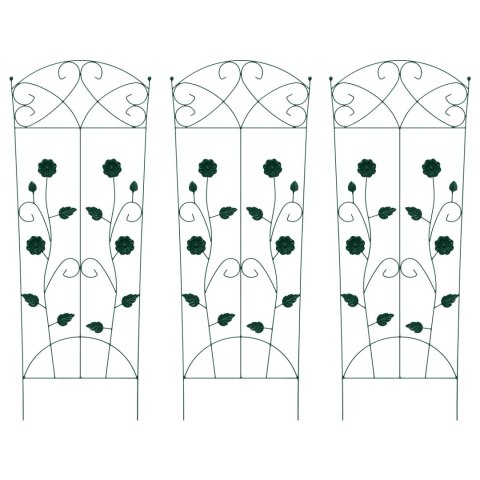 VidaXL Ogrodzenie Ogrodowe Krata 3 pcs Zielony 112 x 40 cm Stal