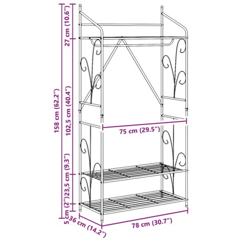 NOWOCZESNA SZAFA OTWARTA REGAŁ GARDEROBA METALOWY STOJAK MINIMALISTYCZNY