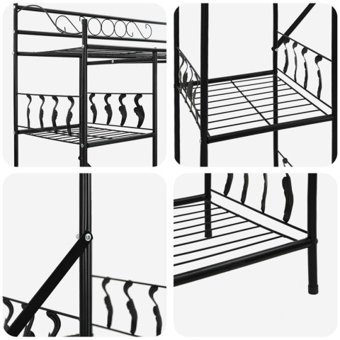 VidaXL Otwy garderoba z półką Czarny 100 x 43 x 188 cm Stal