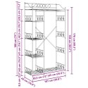 VidaXL Otwy garderoba z półką Czarny 100 x 43 x 188 cm Stal