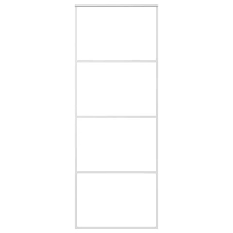 VidaXL Drzwi przesuwne, matowe szkło ESG i aluminium, 76x205 cm, białe