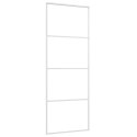 VidaXL Drzwi przesuwne, matowe szkło ESG i aluminium, 76x205 cm, białe