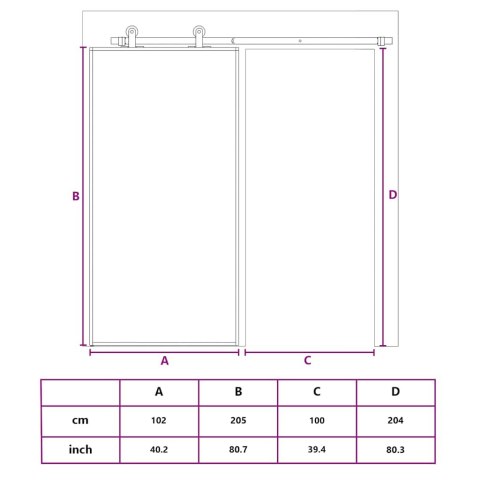 VidaXL Drzwi przesuwne, szkło ESG i aluminium, 102,5x205 cm, białe