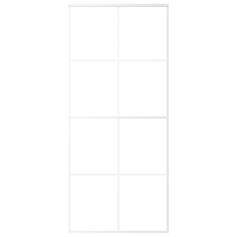 VidaXL Drzwi przesuwne, szkło ESG i aluminium, 90x205 cm, białe