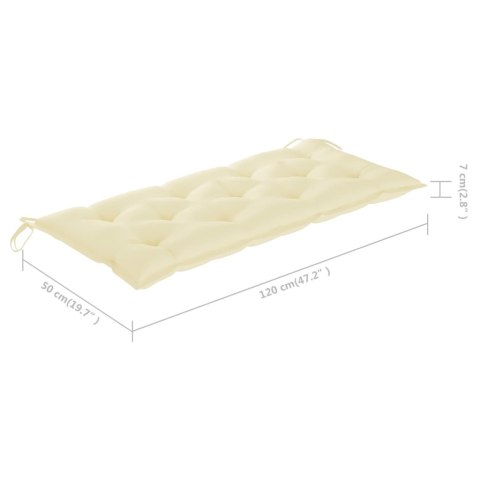 ŁAWKA OGRODOWA Z PODUSZKĄ 120CM BAMBUSOWA