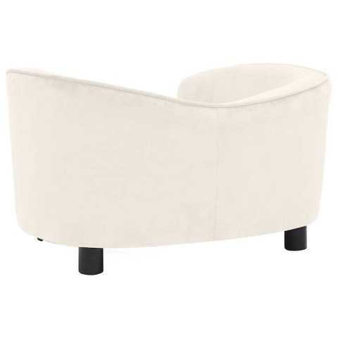 VidaXL Sofa dla psa, kremowa, 69x49x40 cm, pluszowa