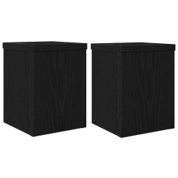 VidaXL Stojak na rośliny 2 pcs Czarny Dąb 15 x 15 x 20 cm