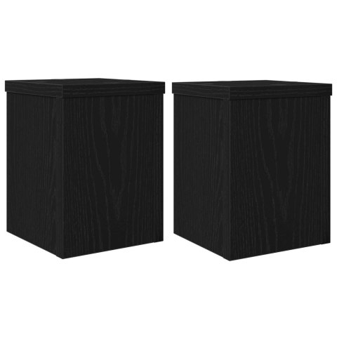 VidaXL Stojak na rośliny 2 pcs Czarny Dąb 15 x 15 x 20 cm