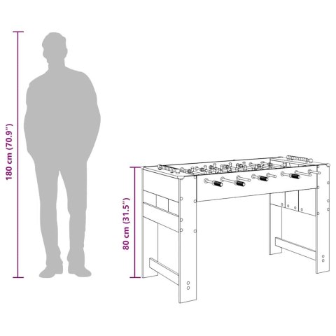 VidaXL Stół do piłkarzyków Dąb Sonoma 125 x 60,5 x 80 cm