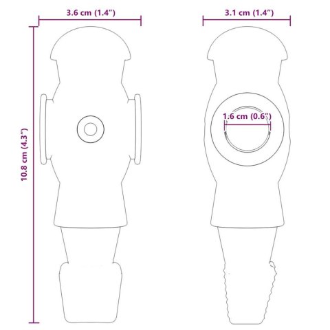 VidaXL Zestaw zawodników do stołu do piłkarzyków 3.6 x 3.1 x 10.8 cm 24 pcs