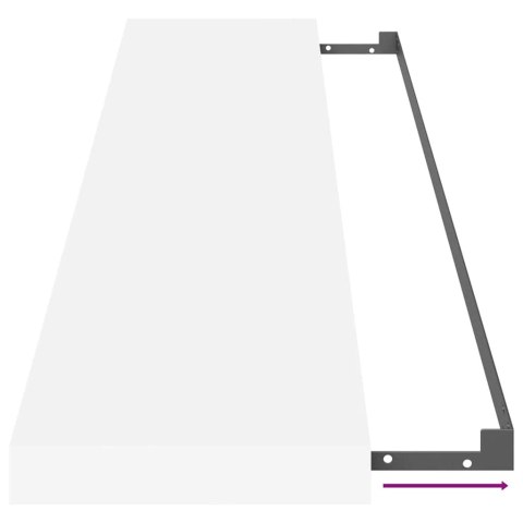 PÓŁKI ŚCIENNE 2 SZT. BIAŁE 120X235X38CM