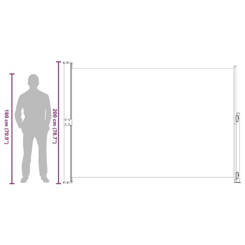 VidaXL Zwijana markiza boczna na taras, 200x300 cm, kremowa