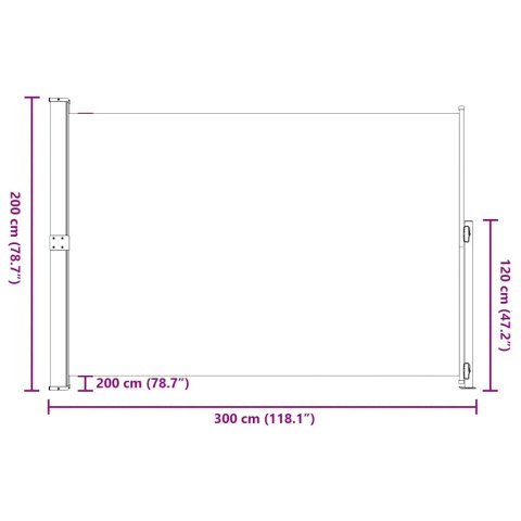 ZWIJANA MARKIZA BOCZNA NA TARAS 200X300CM SZARA