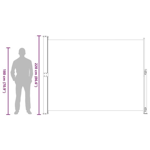 ZWIJANA MARKIZA BOCZNA NA TARAS 220X300CM CZARNA