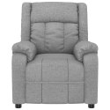 VidaXL Fotel rozkładany, jasnoszary, tapicerowany tkaniną