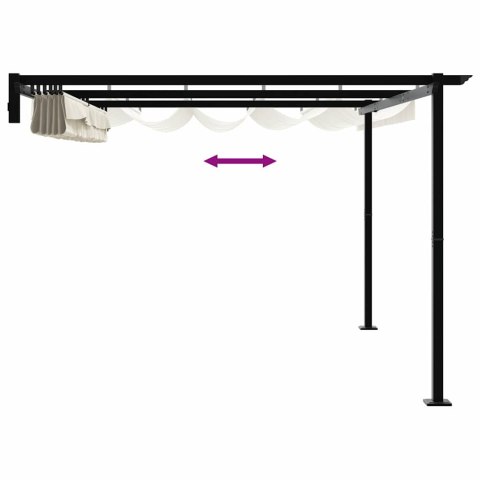 VidaXL Altana Montowana na Ścianie Kremowy Stal