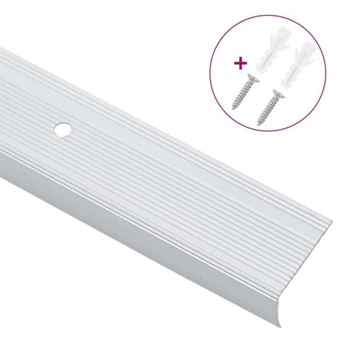 LISTWY SCHODOWE 10 SZT SREBRNY 67CM ALUMINIUM