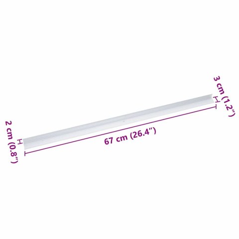 LISTWY SCHODOWE 10 SZT SREBRNY 67CM ALUMINIUM